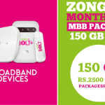 Zong Monthly MBB Package 150GB